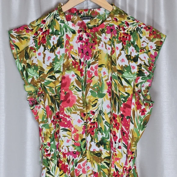BloomChic Women's Floral Midi Ruffle Dress Sleeveless Multi-Color Size 18-20 New - Picture 4 of 11
